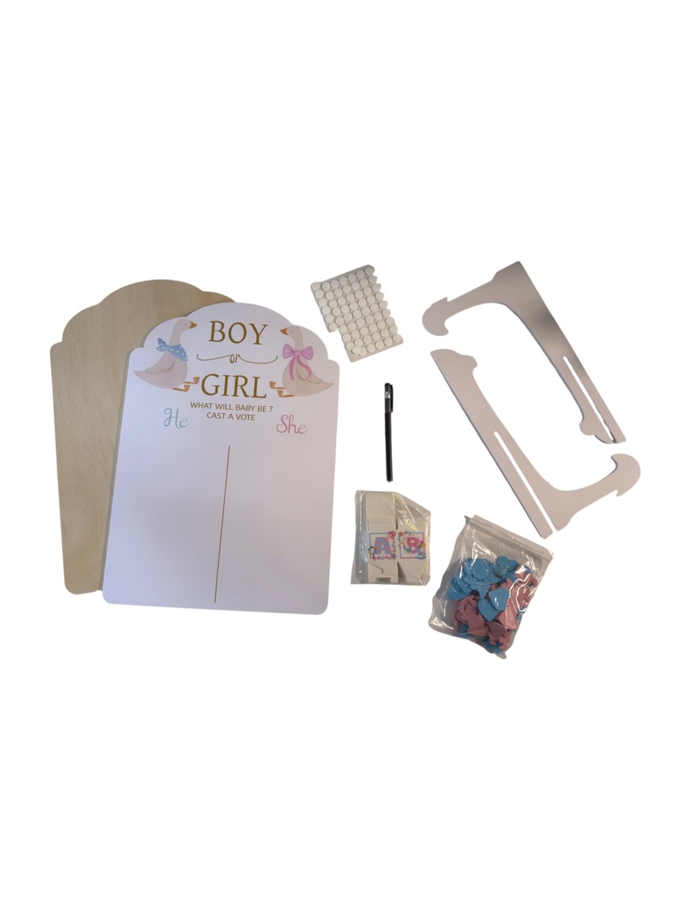 Silly Goose Gender Reveal Voting Board Baby Shower Guest Book Game New